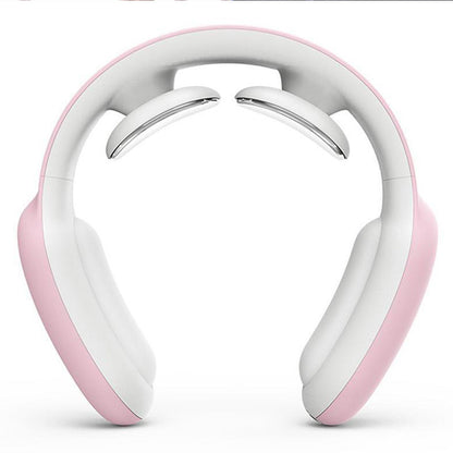 Electric Neck Massager with Heat Intelligent Electric Pulse Massager for Neck Pain Relief -Pink