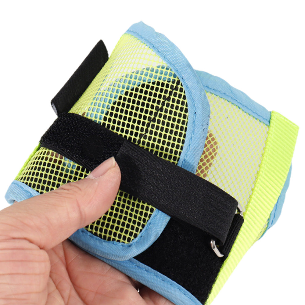 Dog Muzzle Air Mesh Adjustable Mouth Guard for Bark and Scavenging Prevention Green