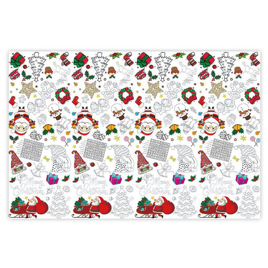 180 x 120cm Christmas Paper Tablecloth DIY Coloring Xmas Banner Party Favors Supplies