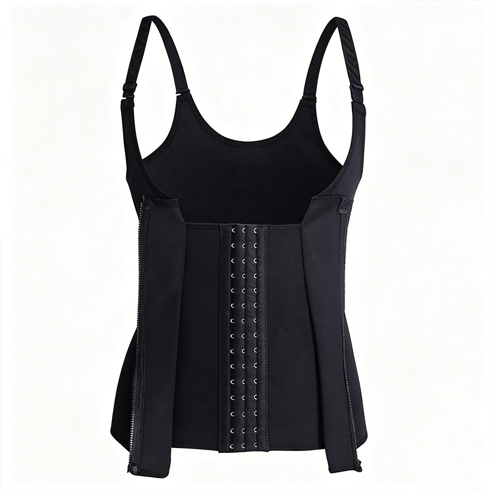 Sauna Vest Waist Trainer for Women Zipper Corset Body Shaper for Tummy Control