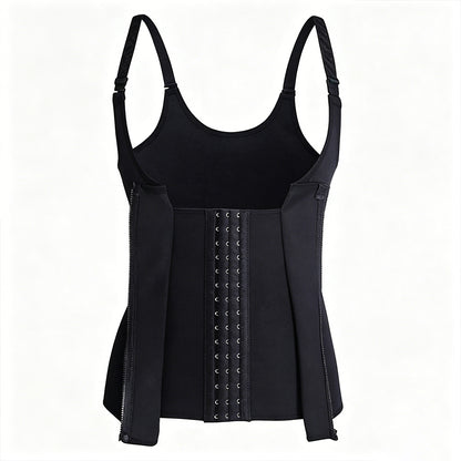Sauna Vest Waist Trainer for Women Zipper Corset Body Shaper for Tummy Control