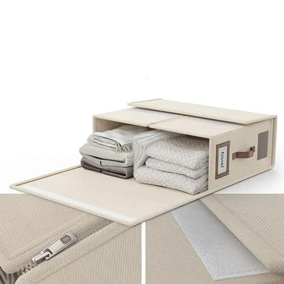 4Pcs Set Bed Sheet Organizers Bedding Storage Bags Beige