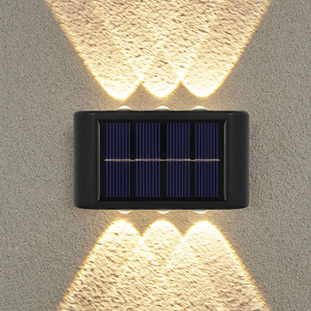6 LED Solar Wall Light ââ‚?Waterproof Outdoor Fence Light with Convex Lens Warm Light