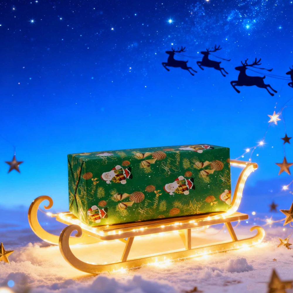 Christmas Wrapping Paper for Gift Wrap - Green