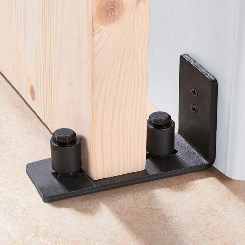 1X 8-Setting Ways Barn Door Floor Guide Adjustable Sliding Guide Flush Wall Mounted Stay Rollers