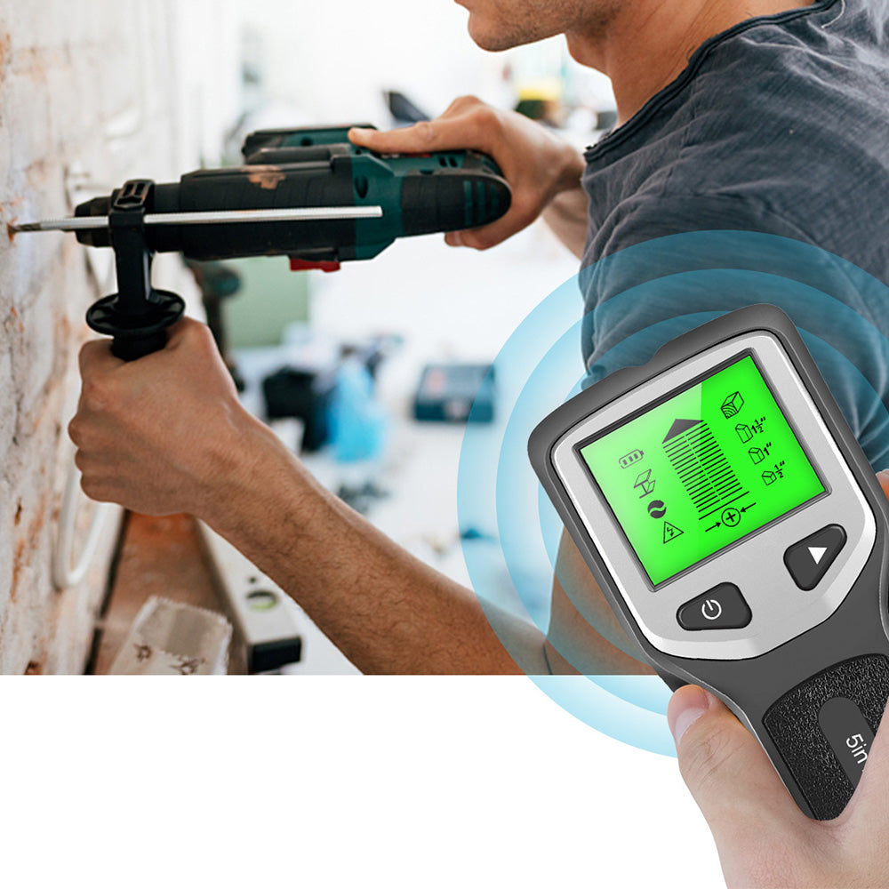 5 in 1 Stud Finder Wall Scanner with 5 Modes and LCD Display - Black