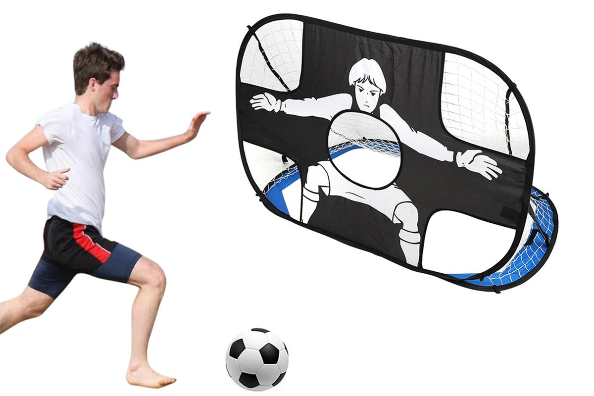 2 in 1 Kids Soccer Pop Up Goal Net Targets Soccer Goal Net Training Football Goal-Soccer Goal+ training mat + training belt