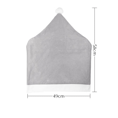 4Pcs Grey Santa Hat Chair Covers Non-Woven Christmas Decorations