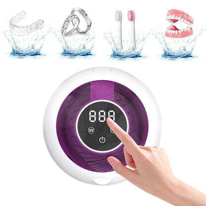 Ultrasonic Retainer Cleaner Machine Dentures Cleaner for Night Guards-White