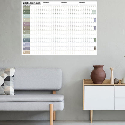 2026 Full Year Wall Planner Large Hanging Daily Calendar for Office Home