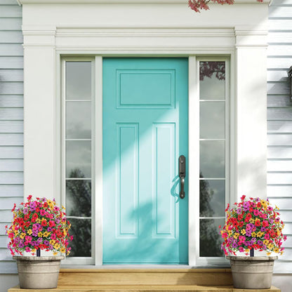 2Pcs Artificial Daisies Potted Plant UV Resistant Fake Flowers for Outdoor Garden Porch
