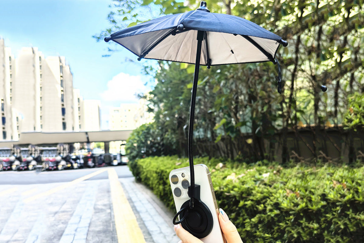 Adjustable Smartphone Umbrella Stand-Black