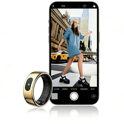 Smart Ring Health Tracker Ring with Touch Control - Gold