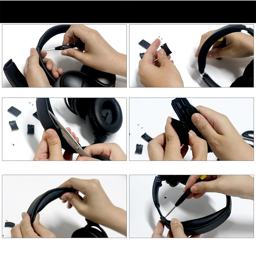 Replacement Headband Cushion for Bose QC35 QC35 II QC45 with Screwdriver-Black