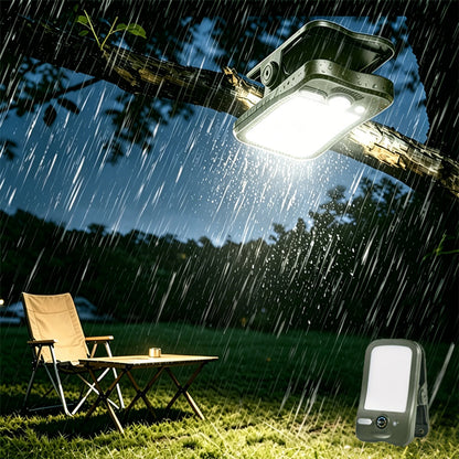 USB Solar Dual Charging Camping Clip Light-Army Green