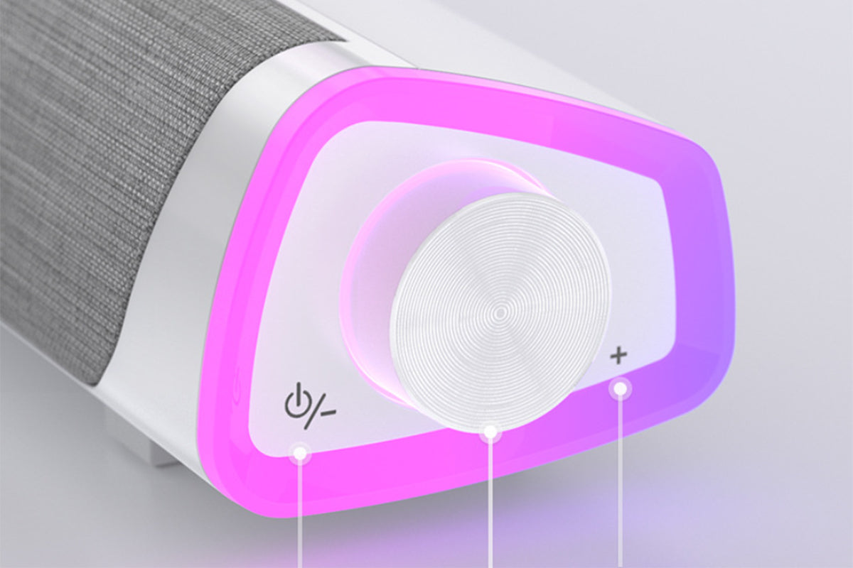 Bluetooth Computer Speakers with Colorful LED Lights for Monitor-Black