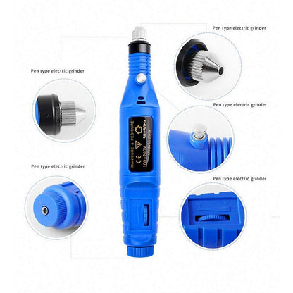 Electric Nail Drill Kit for Gel Nails Manicure Pedicure Polishing-Blue