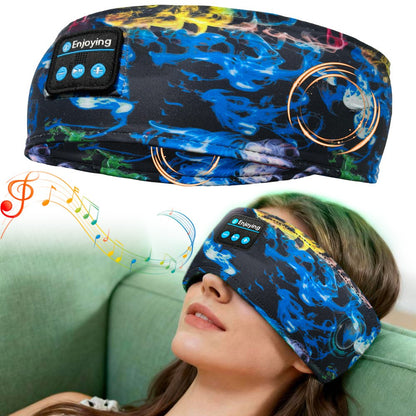 3 in 1 Bluetooth Headband and Eye Mask for Sleeping Meditation and Light Exercise-Blue