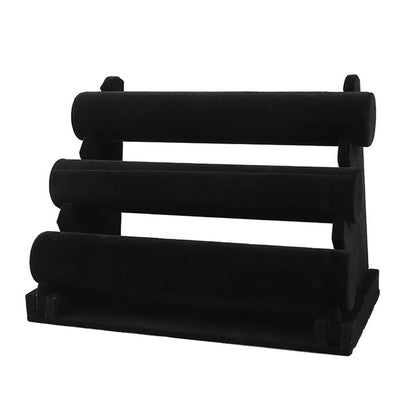 3 Tier Detachable Velvet Bracelet Display Stand for Jewelry Store Home Organizer-Black