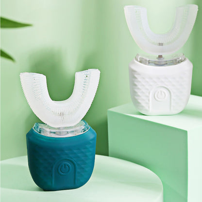 U-Shaped Electric Toothbrush Hands-Free Automatic Toothbrush with Charging Base-Blue