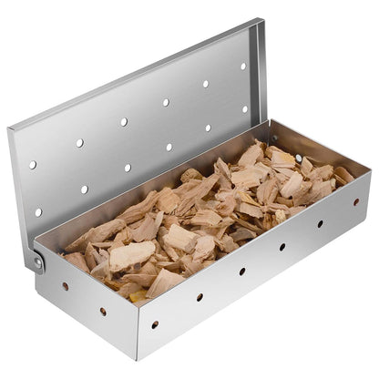 Stainless Steel Smoker Box for Wood Chips Barbecue Meat Smoking Tool Grilling Accessories