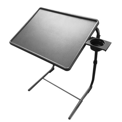 Adjustable Overbed Table with Cup Holder Foldable Bedside Desk for Laptop