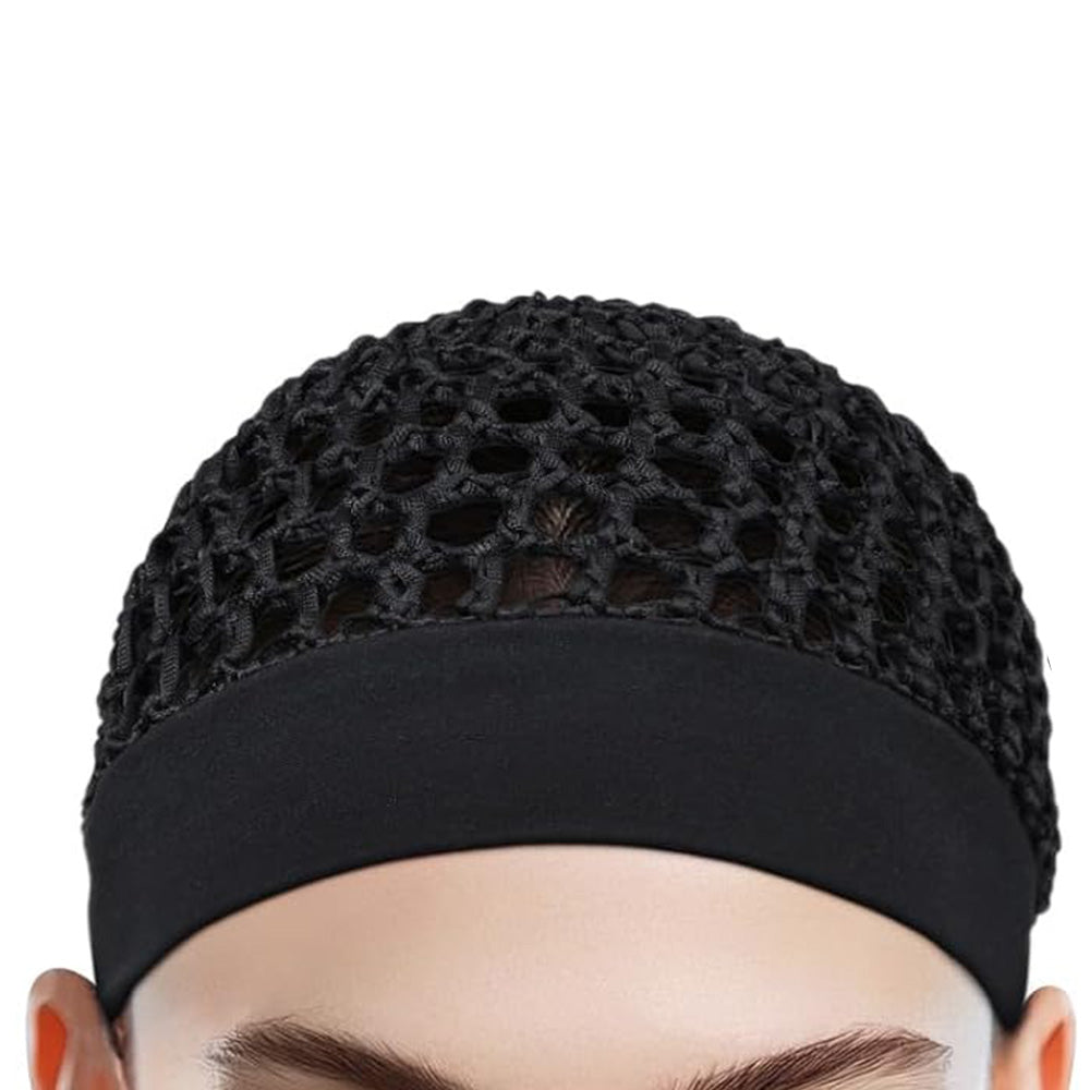 2 Pack Mesh Hair Net Cap with Wide Elastic Band Mesh Sleep Hair Bonnet Caps