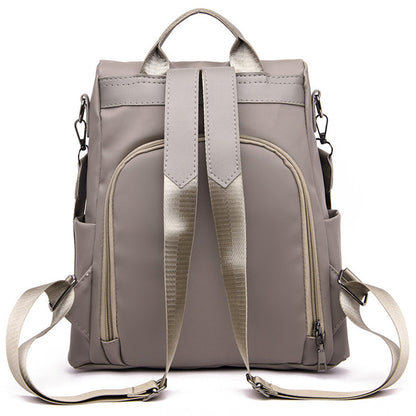 3-in-1 Womens Water-Resistant Backpack Anti-theft Rucksack Travel Shoulder Bag Khaki