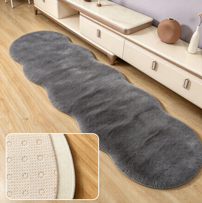 Soft Faux Rabbit Fur Rug for Bedroom Living Room and Bedside - Grey