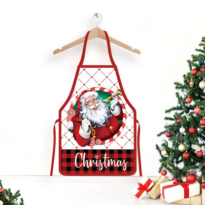 Christmas Apron Funny Cartoon Apron Style for Xmas Dinner Party Cooking Baking Barbecue Crafting Style 1