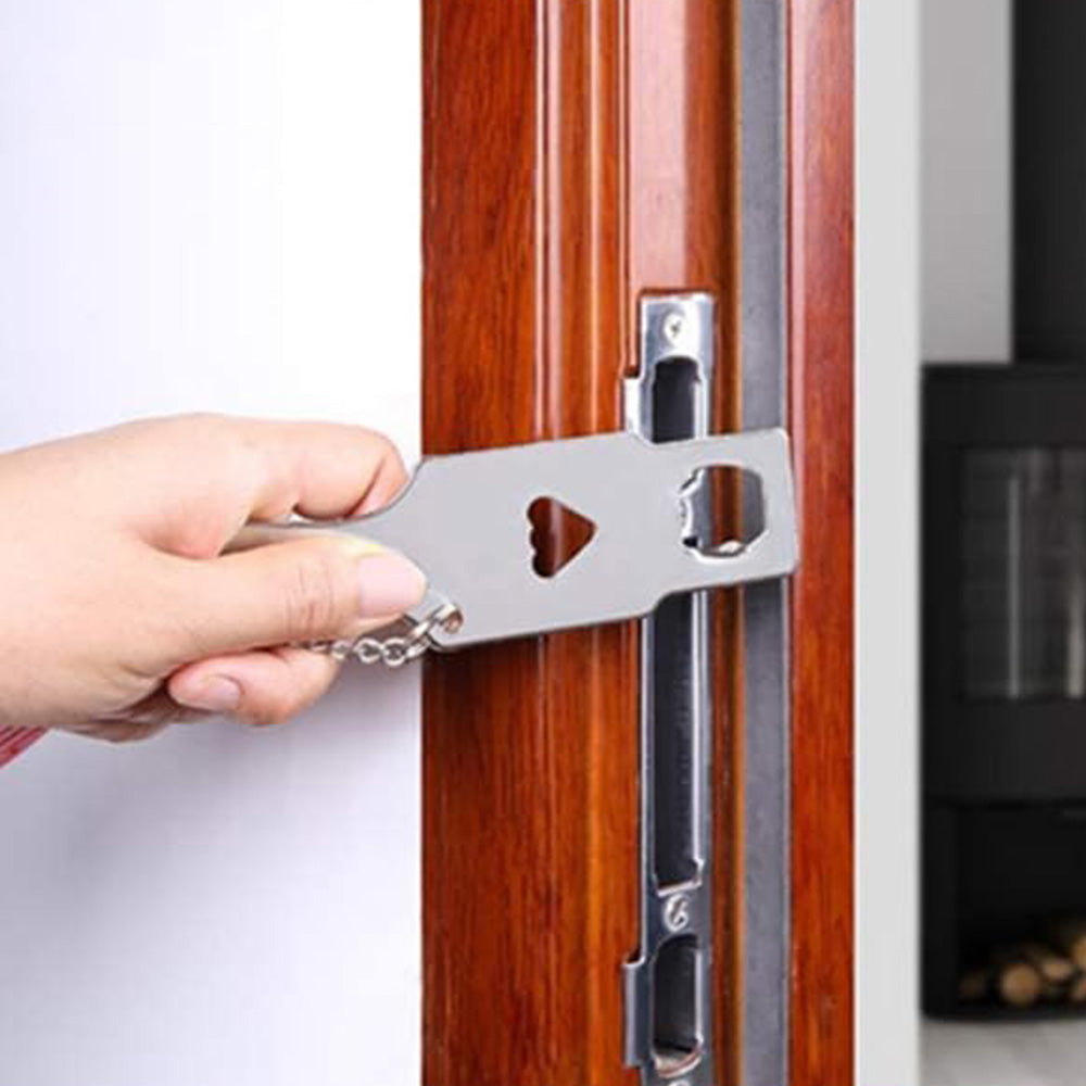 Portable Door Lock Travel Security Device for Hotel Home Apartment Bedroom-Red
