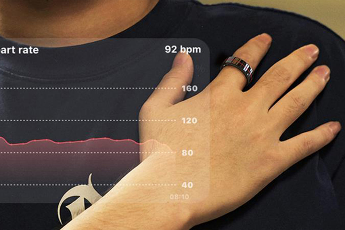 Smart Health Ring for Women Men Fitness Tracker with Heart Rate Sleep Monitoring -Black