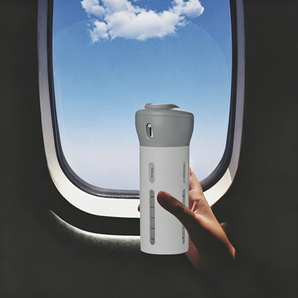 4-In-1 Travel Dispenser Bottle Set for Shampoo Lotion-Grey