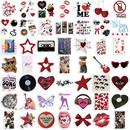 50 Pcs Aesthetic Downtown Girls Stickers Pack Vinyl Waterproof Stickers for Water Bottle Laptop