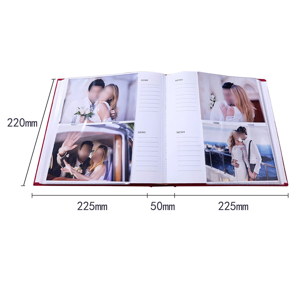 200 Photo Album with Memo Space Storage Book- Red