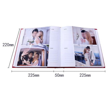200 Photo Album with Memo Space Storage Book- Red