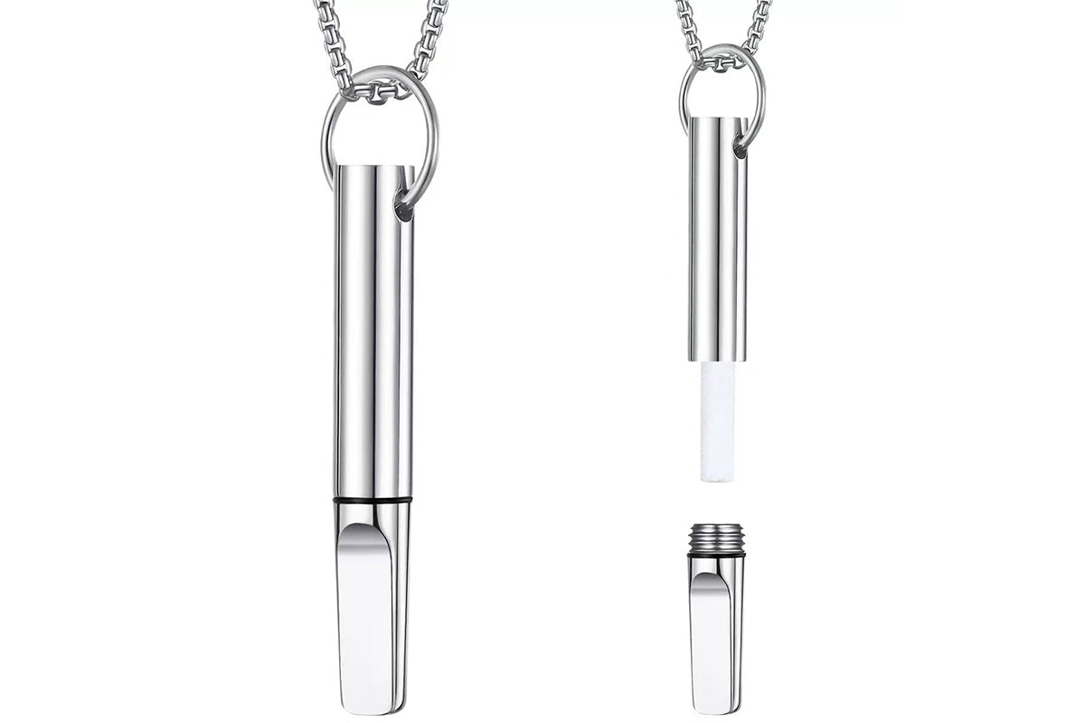 Breathing Necklace with 3 Flavoured Filters - Silver