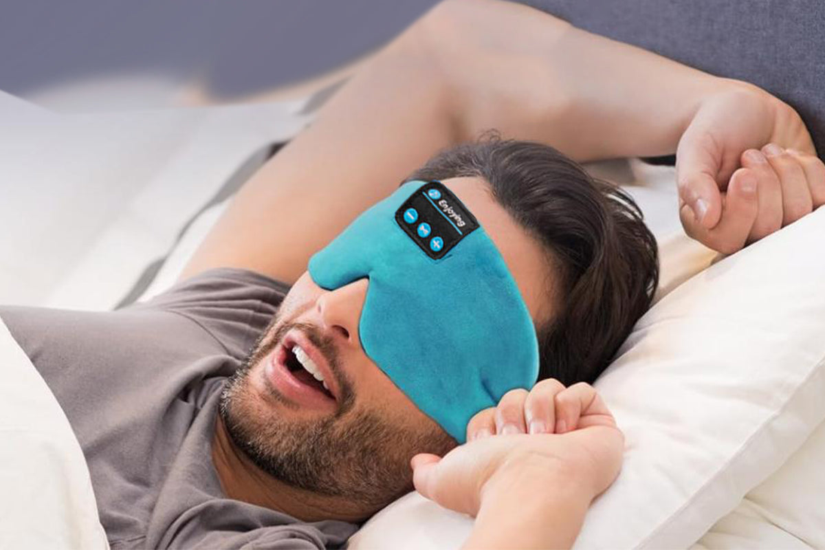 Bluetooth Sleep Mask with Headphones Music Eye Mask for Sleeping Travel Meditation -Green