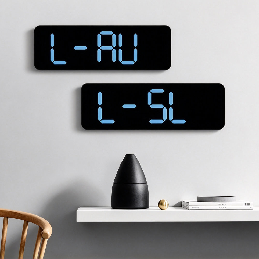 Alarm Clock Dual Alarm Wall Clock with Temperature and Humidity - Blue