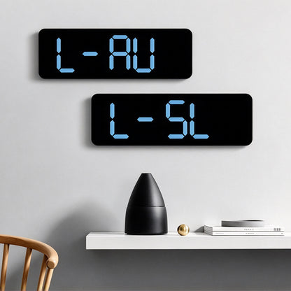 Alarm Clock Dual Alarm Wall Clock with Temperature and Humidity - Blue