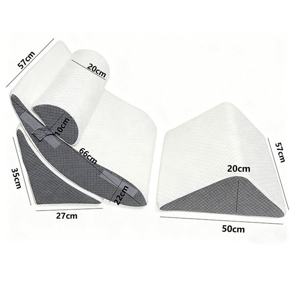 4Pcs Wedge Pillow Set for After Surgery Bed Wedge Pillow for GERD Snoring -Black