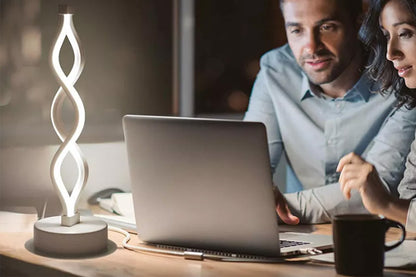 Bedside Lamp 3-Way Dimmable Spiral LED Table Lamp Nightstand Desk Reading Light