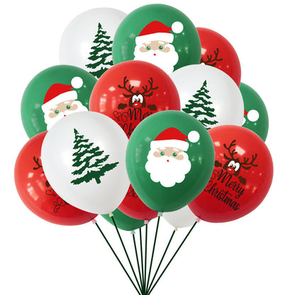 30Pcs Christmas Latex Balloons ¨C Red Nose Reindeer Santa & Tree Party Decorations