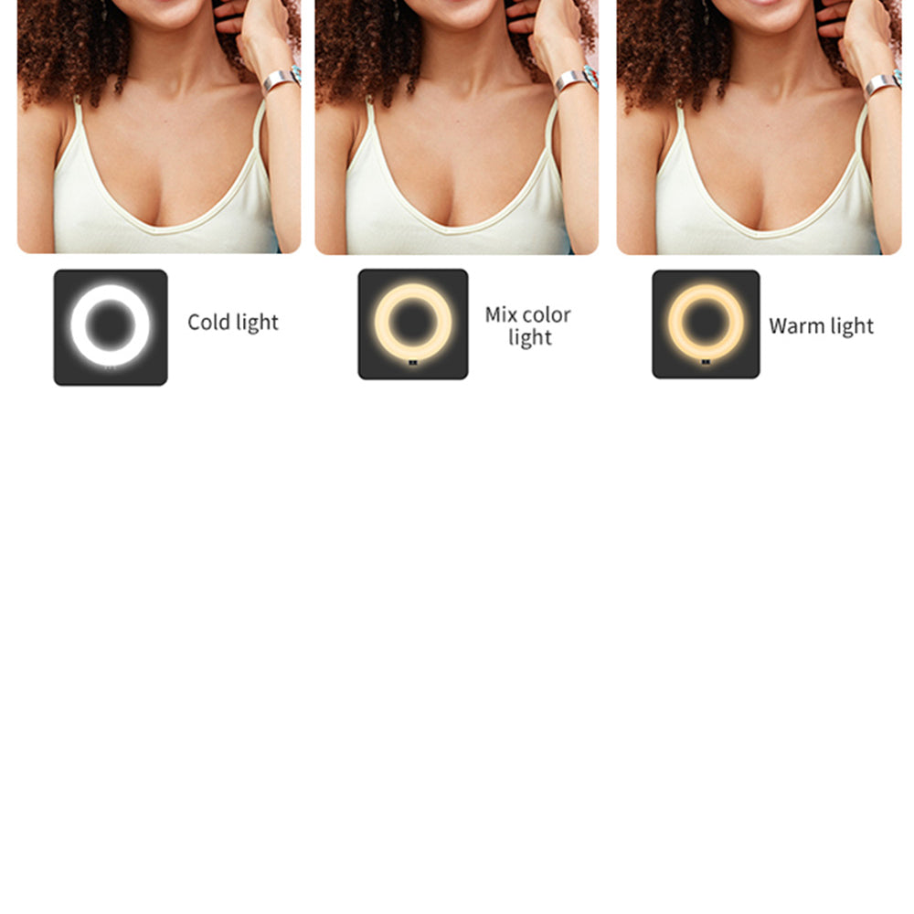 Ring Light with Stand for Desk Clip On LED Selfie Light Desktop for Zoom Meeting