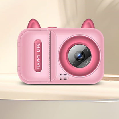 Kids 1080P Instant Print Digital Camera with 1 Roll Printing Paper Pink