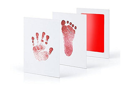 Hand Footprint Kit Dog Paw Print Kit Clean Touch Ink Pad-Red