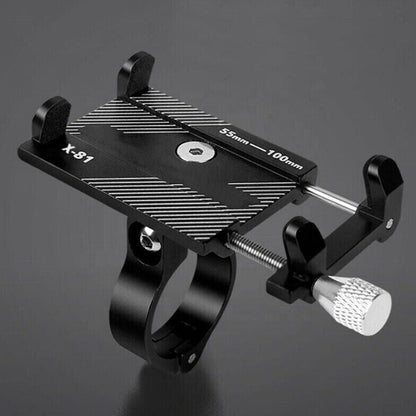 Mobile Phone Holder for Bike Handlebar Aluminium Alloy Phone Mount for Bicycle Motorcycle Black