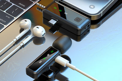 3 in 1 Wireless Lavalier Microphone for iPhone USB-C Microphone for TikTok YouTube Vlog