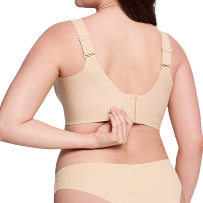 Seamless Wireless Plus Size Bra Full Coverage Comfortable Everyday Support for Women-Beige