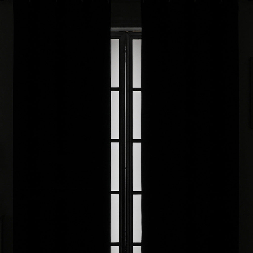2 Pack 100 Percent Blackout Curtains with Black Liner-Black